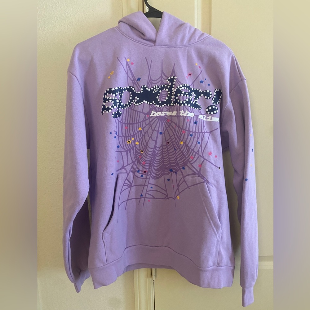 100% Authentic purple Sp5der hoodie